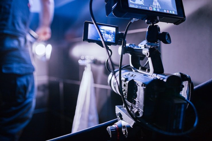 Scenes filming films video produ